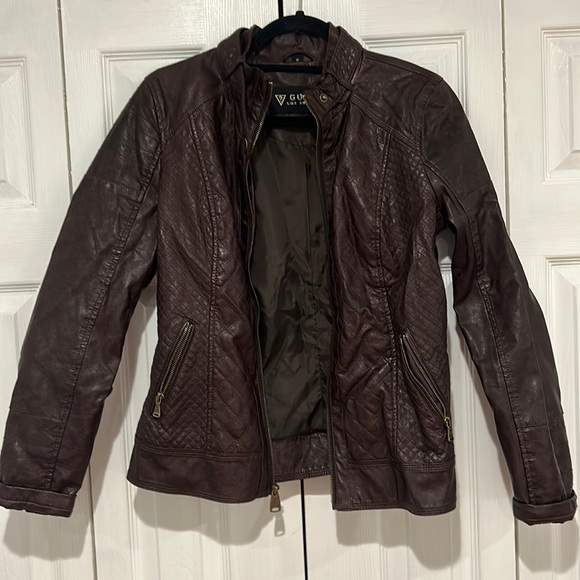 Vintage guess brown leather jacket - Picture 1 of 3